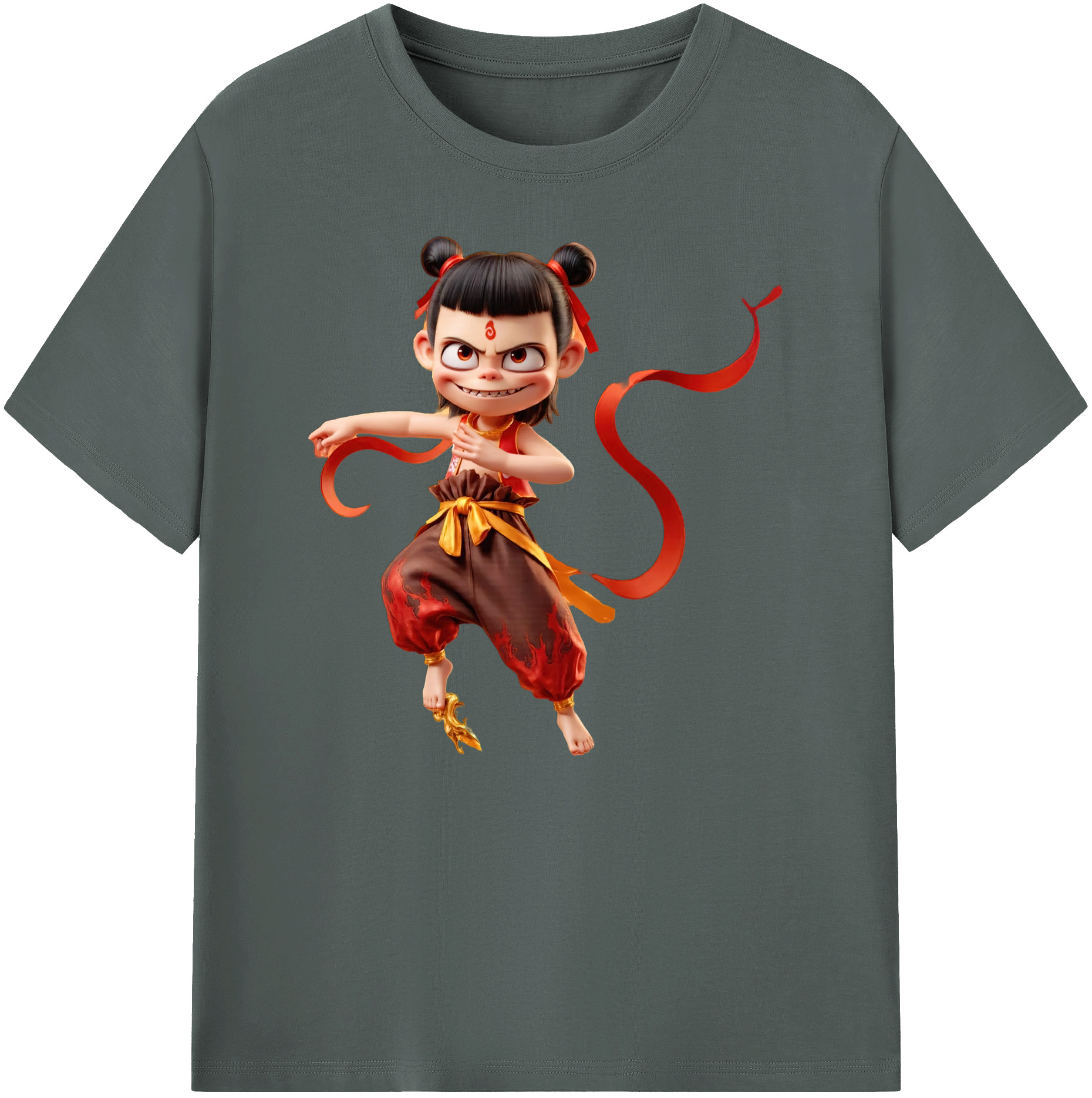 （画像用） Ne Zha 2 ナタ 魔童の大暴れ 綿100％ メンズ半袖Tシャツ｜肌触りやわらか＆通気性